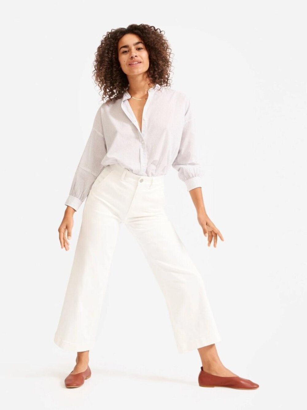 NWOT Everlane Wide Leg Crop Pants Bone 4 Short